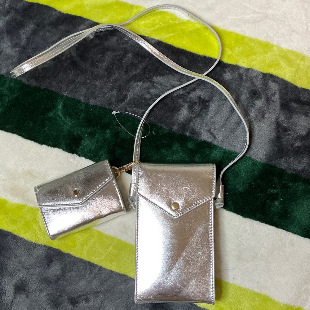 J. Crew Silver Crossbody Bag Set